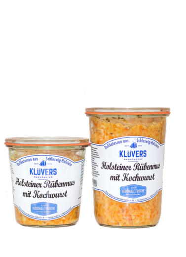 Kl&uuml;vers Holsteiner R&uuml;benmus mit Kochwurst
